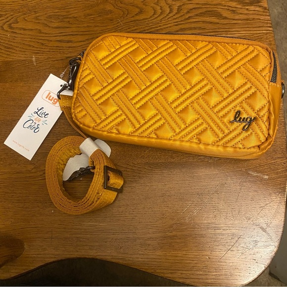 Lug Quilted Coupe XL Crossbody Bag in AmberYellow NWT - Picture 1 of 6